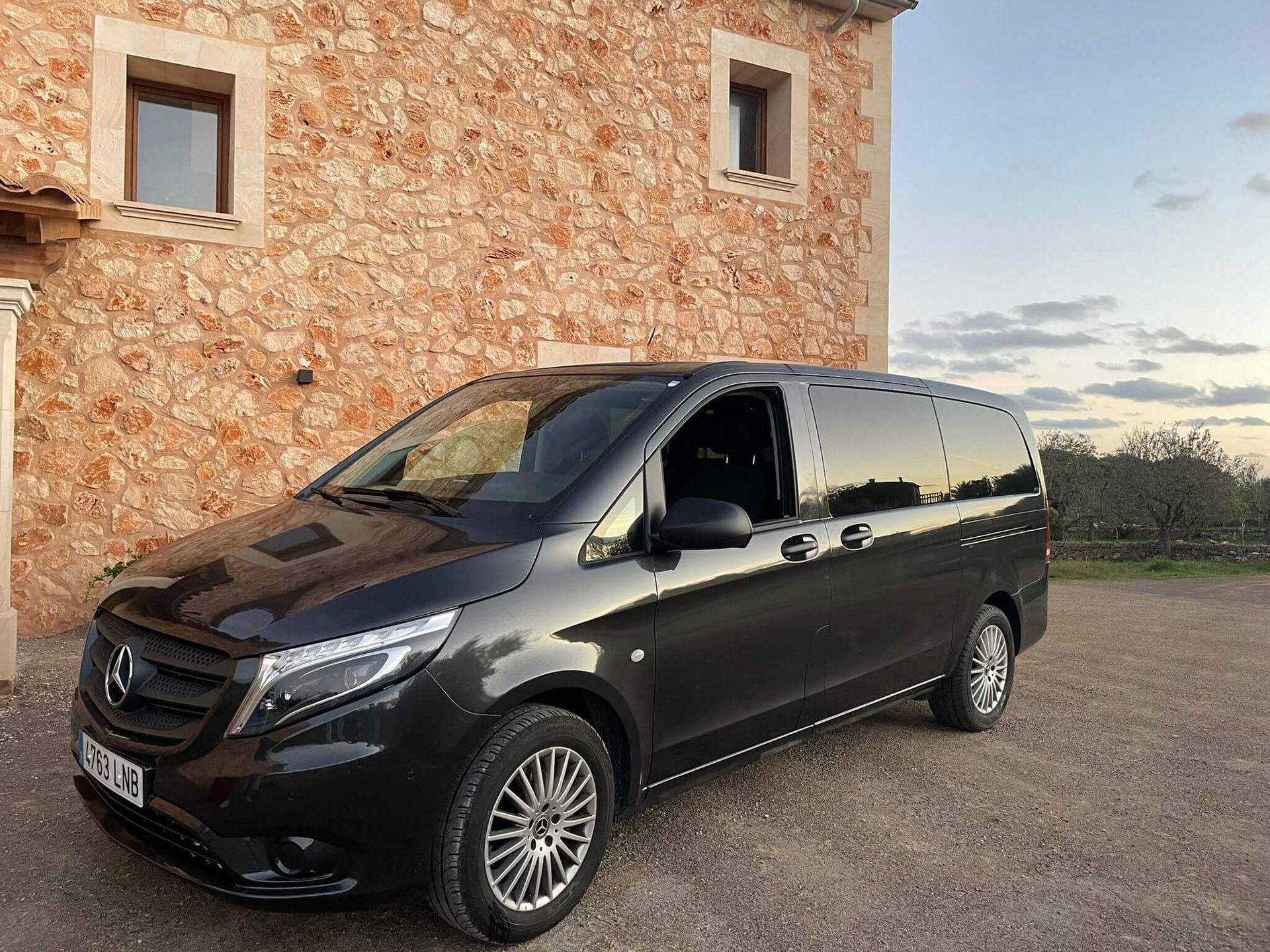 transportation car waiting for passengers in Mallorca.